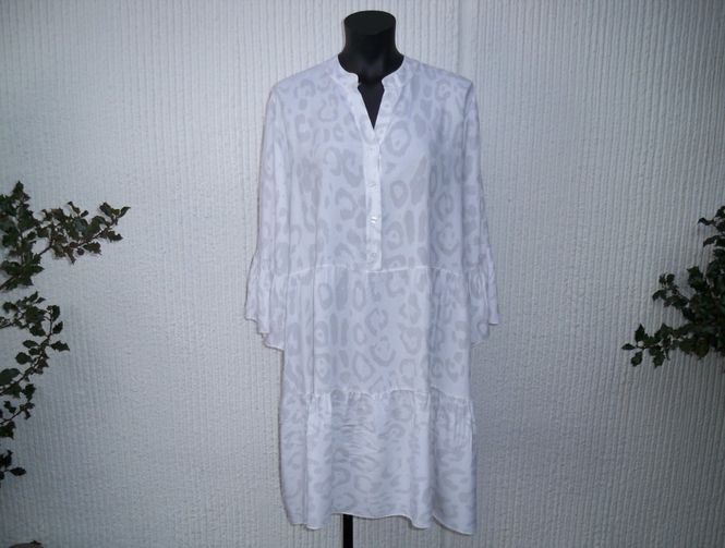 Huvudbild Leopardmönstrad klänning Vit/grå