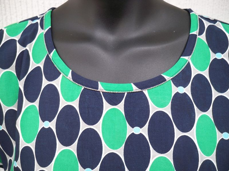 Blå Grön Mönstrad Blus