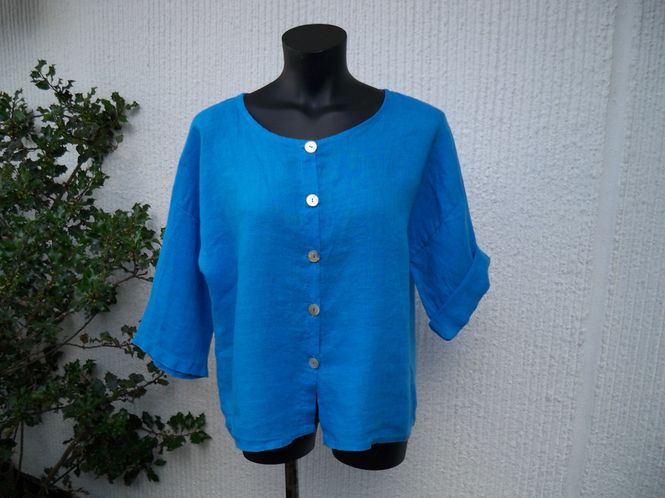 Huvudbild Turkos Tunn Linnejacka. Puro Lino