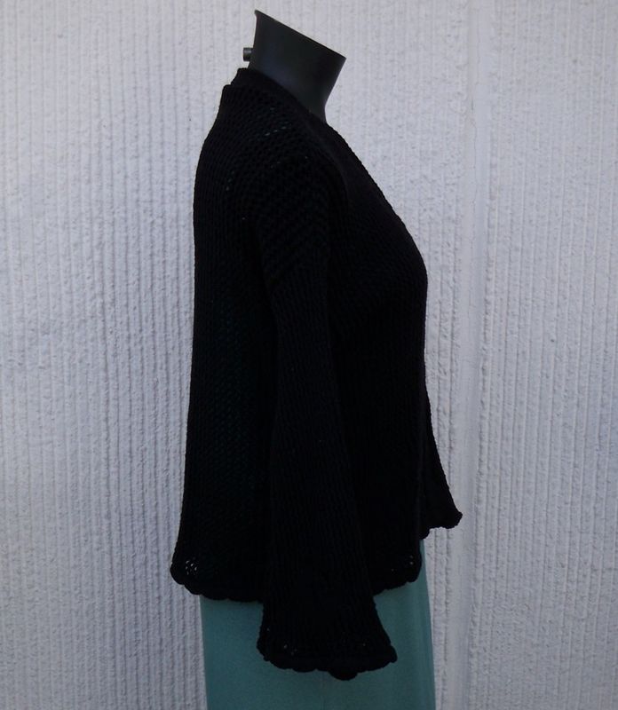 Svart Stickad Bomullskofta