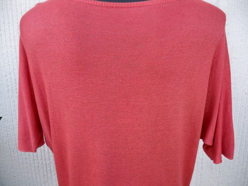 Finstickad Tröja Lin Viskos Korall