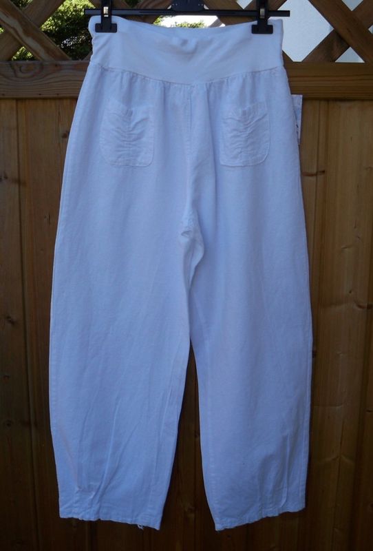 Vita Linnebyxor med vida ben. Puro Lino