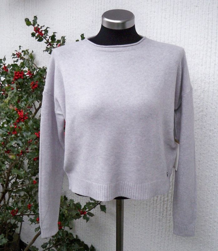 Ljusgrå Finstickad Tröja med lång ärm