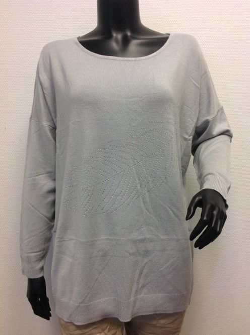 Huvudbild Grå tröja med similifjäder