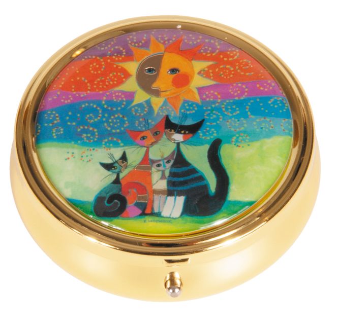 Huvudbild Rund Pillerask med konstmotiv Katter Rosina ...