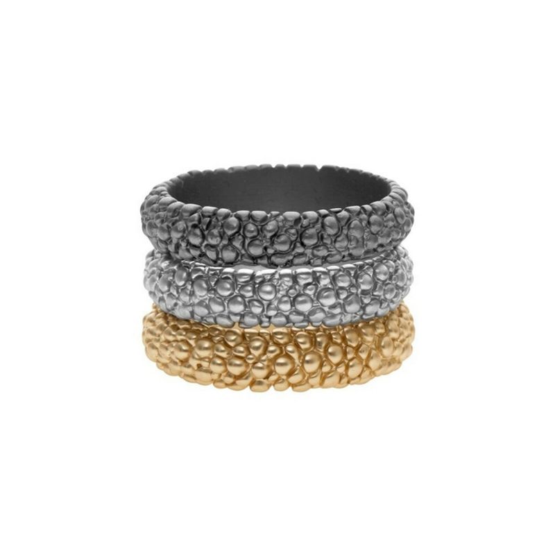 Trixie Ring 3i1 Guld Hematit Rhodium Dansk Smykkekunst