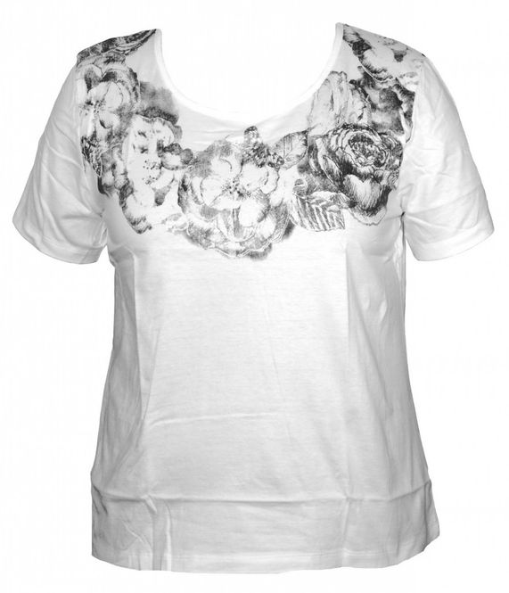 Huvudbild Vit Topp med gråsvart mönster