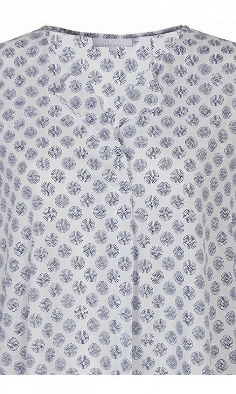 Vit Blå Mönstrad Tunika Hubel Ze-Ze