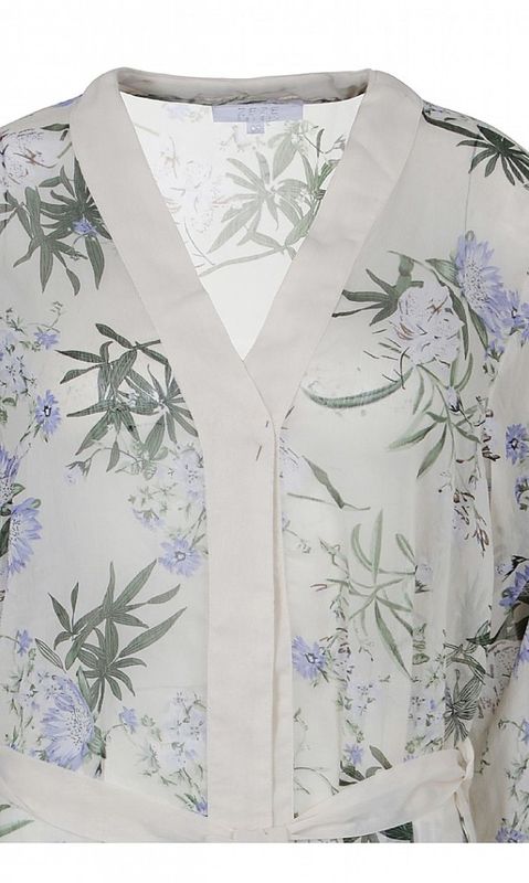 Cremefärgad Mönstrad Kimono