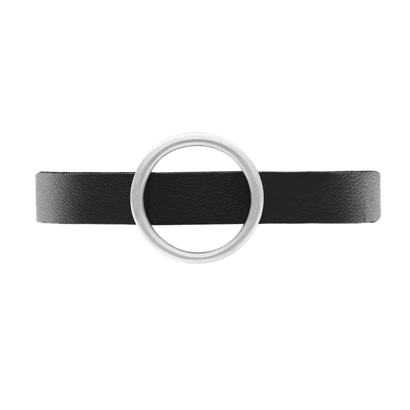 Svart Läderarmband Med Silverdetalj THORDIS Dansk Smykkekunst