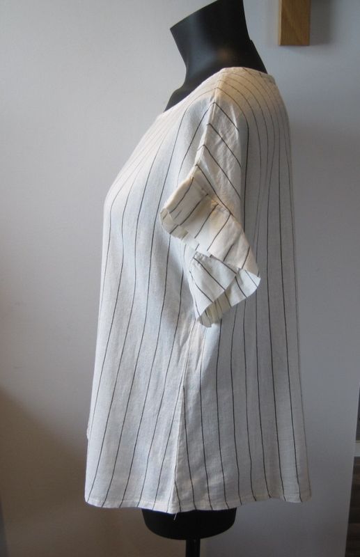 Gemini - Luce Randig Blus Vit Brun Linnemix