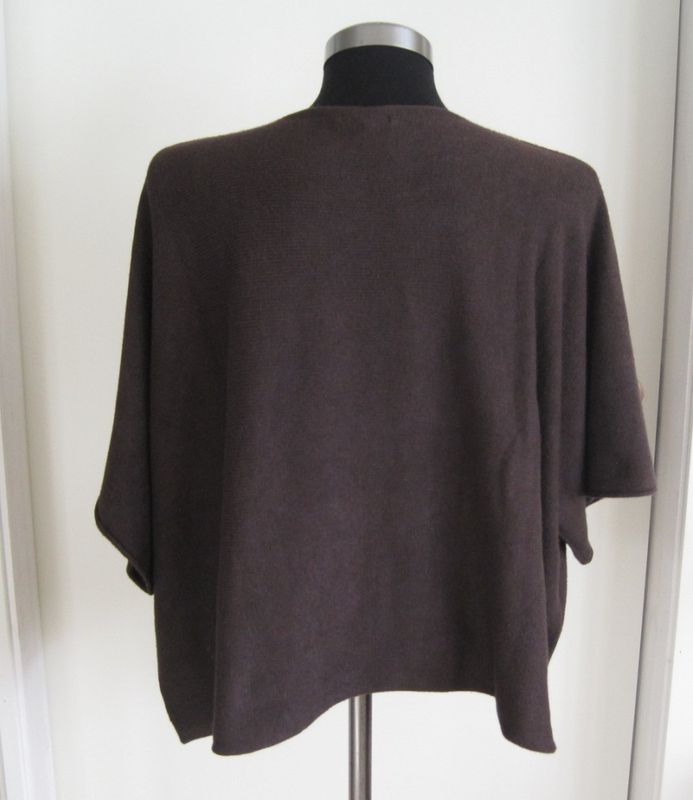 Brun Stickad Tröja Ponchotröja