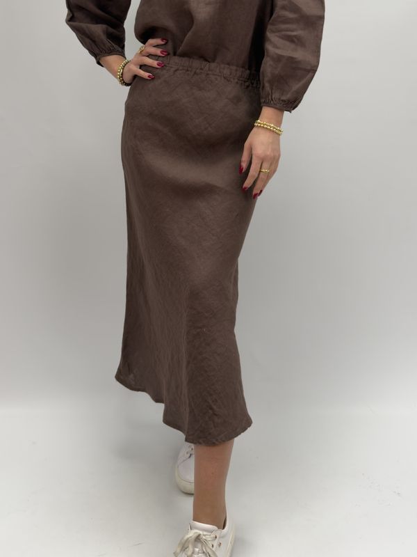 Gemini - Talia Brun Ankellång Linnekjol