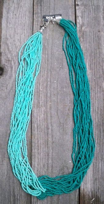 Huvudbild Långt Halsband Turkos Pärlor