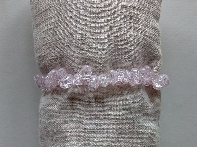 Huvudbild Elastiskt Armband Rosa Bergkristaller