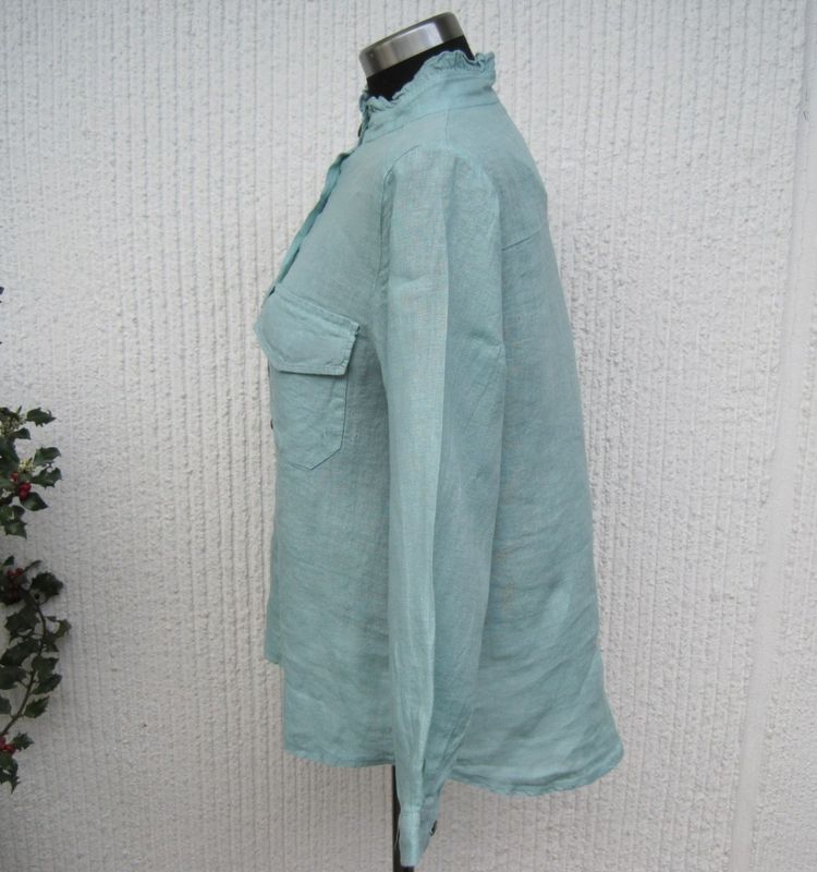 Mintgrön Linneblus Lång Ärm Janne K