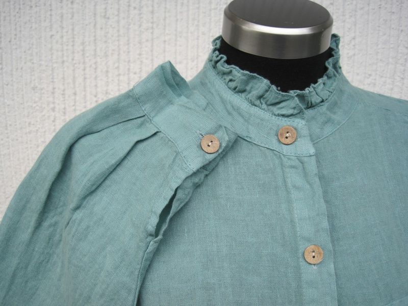 Jadegrön Linneblus Lång Ärm Janne K