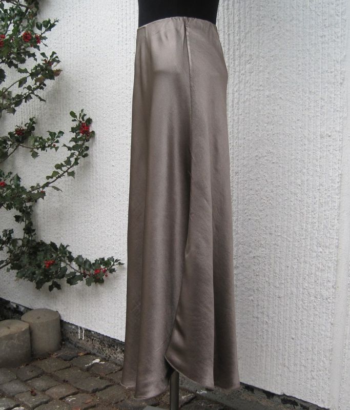 Gemini - Ankellång Kjol Gråbrun Taupe Blank Viskos