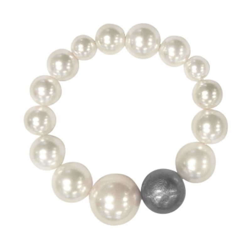 Elastiskt Armband med stora pärlor Natasha Dansk Smykkekunst