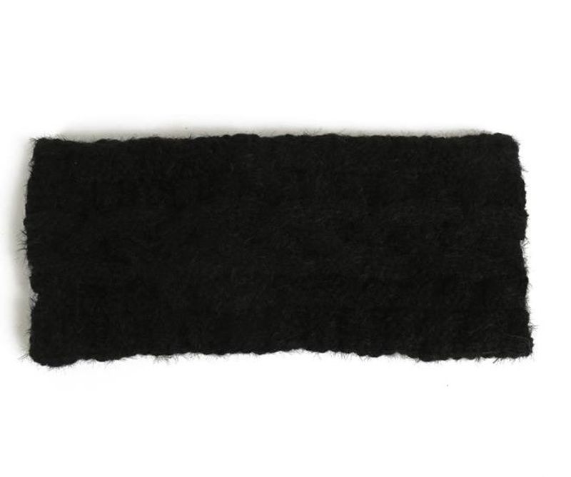 Svart Stickat Pannband