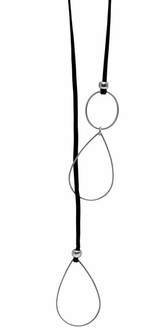 Huvudbild Halsband Svart Mocka och Hematit PAULA Dansk ...