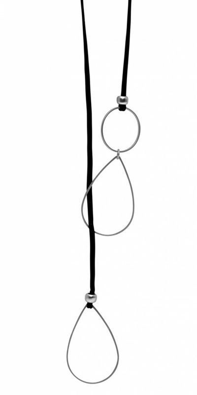 Halsband Svart Mocka och Hematit PAULA Dansk Smykkekunst