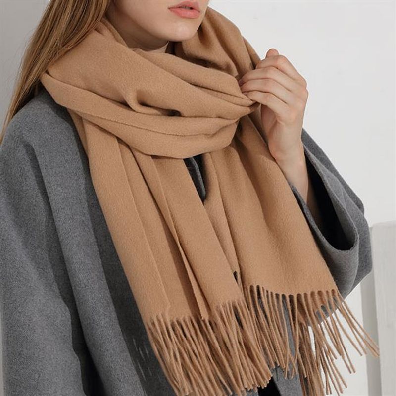 Sandbeige Lång Halsduk Sjal